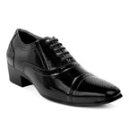 BAXXICO Mens Faux Vegan Leather Oxford Semi Brogue Formal Lace Up Shoes