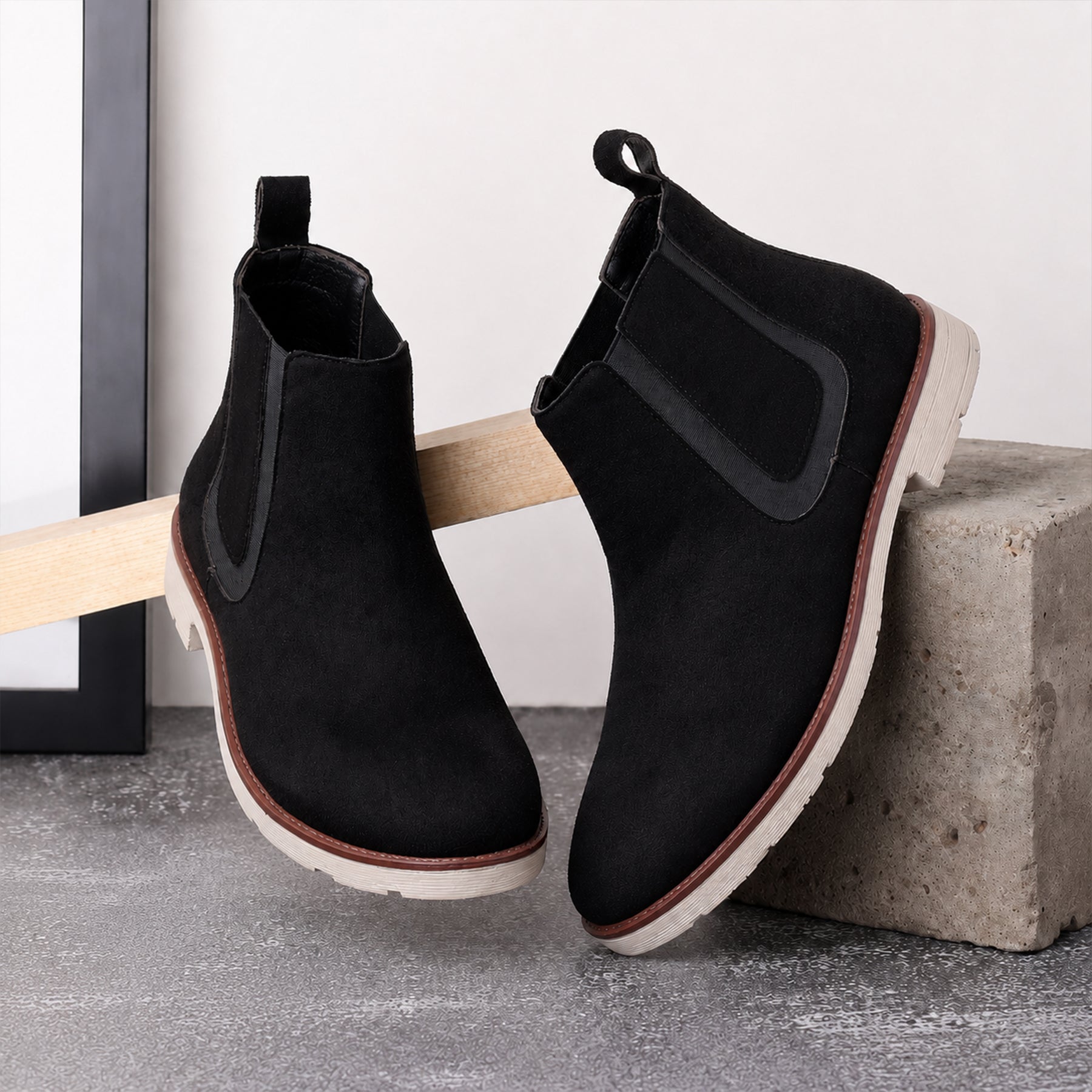 Baxxico Mens Premium Chelsea Boots Classic Slip On Smart Casual