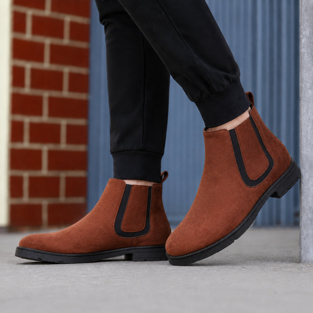 Baxxico Mens Premium Chelsea Boots Classic Slip On Smart Casual