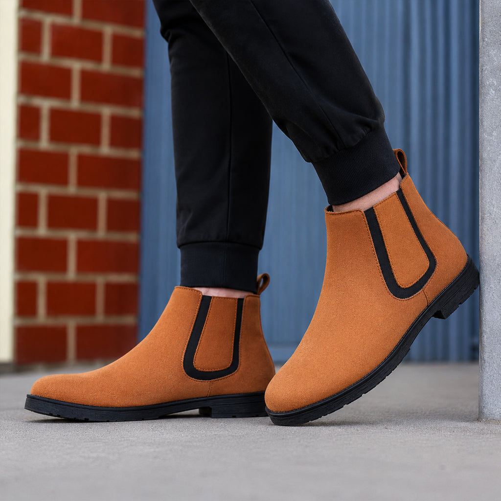 Baxxico Mens Premium Chelsea Boots Classic Slip On Smart Casual