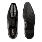 BAXXICO Mens Faux Vegan Leather Oxford Semi Brogue Formal Lace Up Shoes