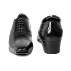 BAXXICO Mens Faux Vegan Leather Oxford Semi Brogue Formal Lace Up Shoes