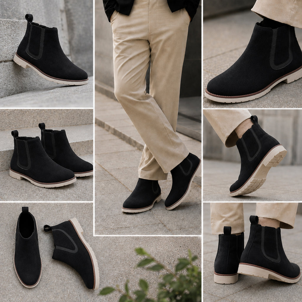 Baxxico Mens Premium Chelsea Boots Classic Slip On Smart Casual