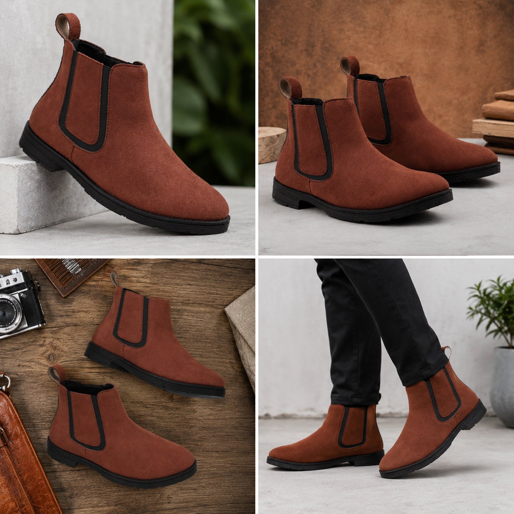 Baxxico Mens Premium Chelsea Boots Classic Slip On Smart Casual