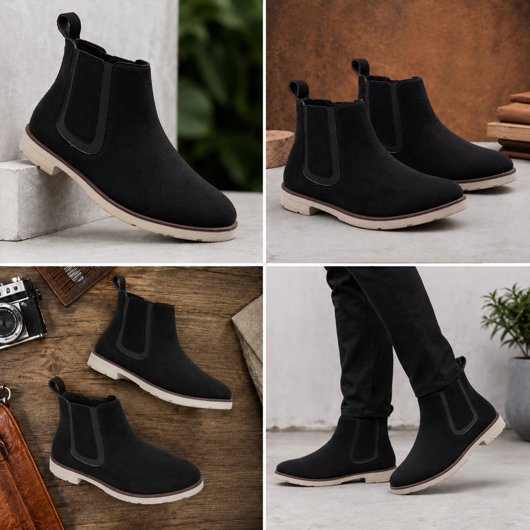 Baxxico Mens Premium Chelsea Boots Classic Slip On Smart Casual