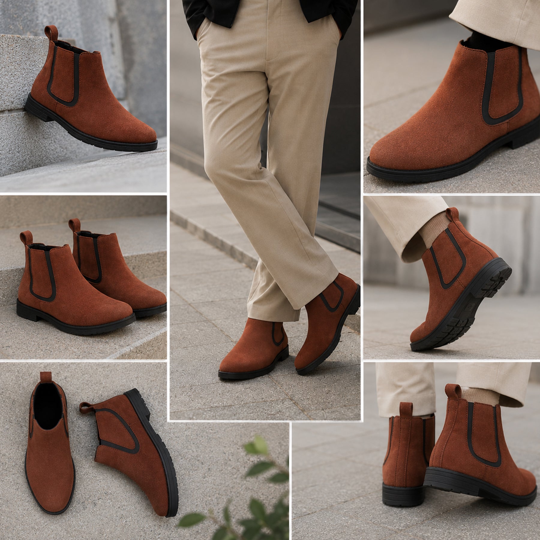 Baxxico Mens Premium Chelsea Boots Classic Slip On Smart Casual