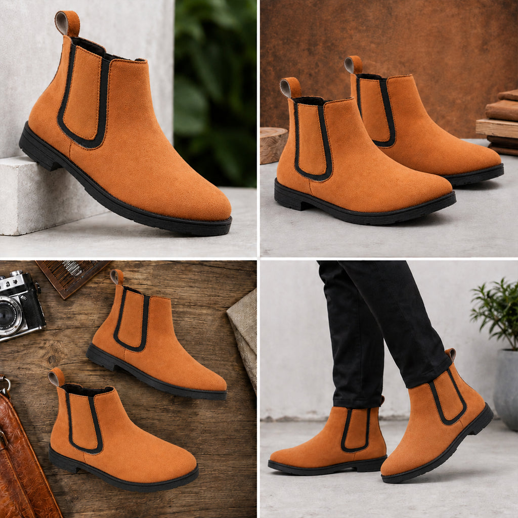 Baxxico Mens Premium Chelsea Boots Classic Slip On Smart Casual
