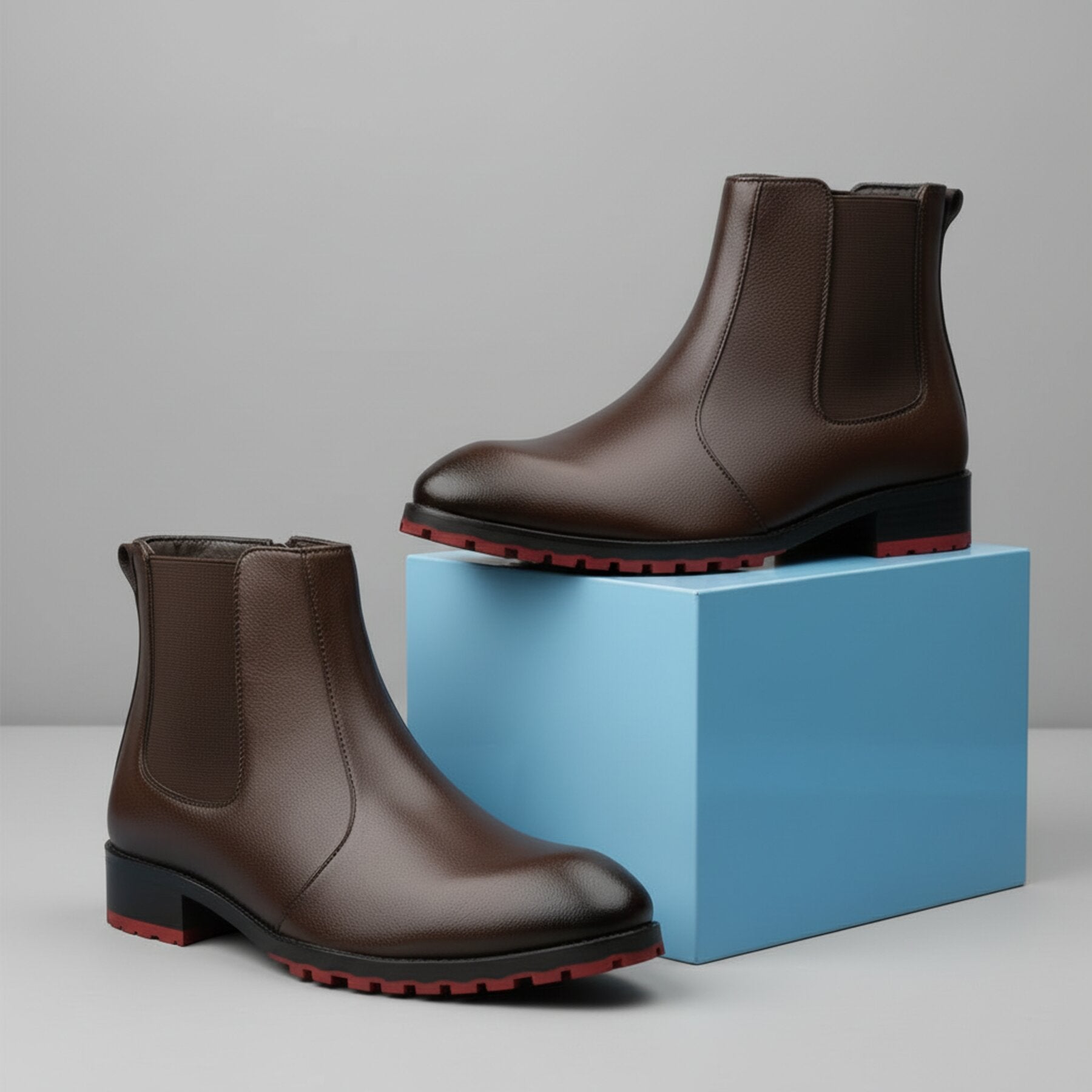 BAXXICO Stylish Black Chelsea Boots with Premium Elevated Heel Design