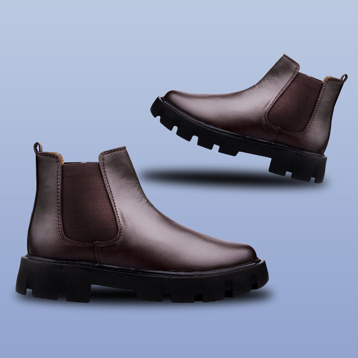 Baxxico Faux Vegan Leather Chelsea Ankle Slip on Boots for Men