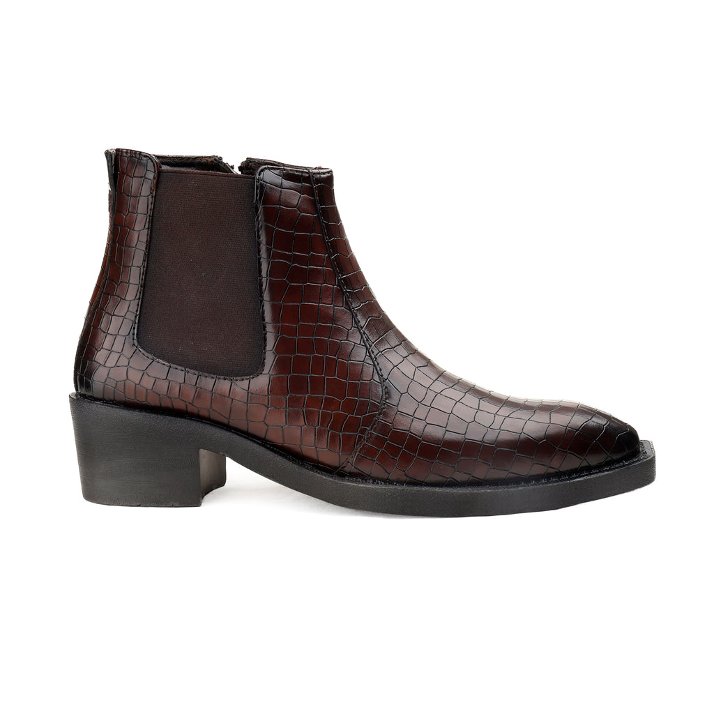 BAXXICO Mens 2 Inch Heel Height Boots Stylish Elevation with Comfort