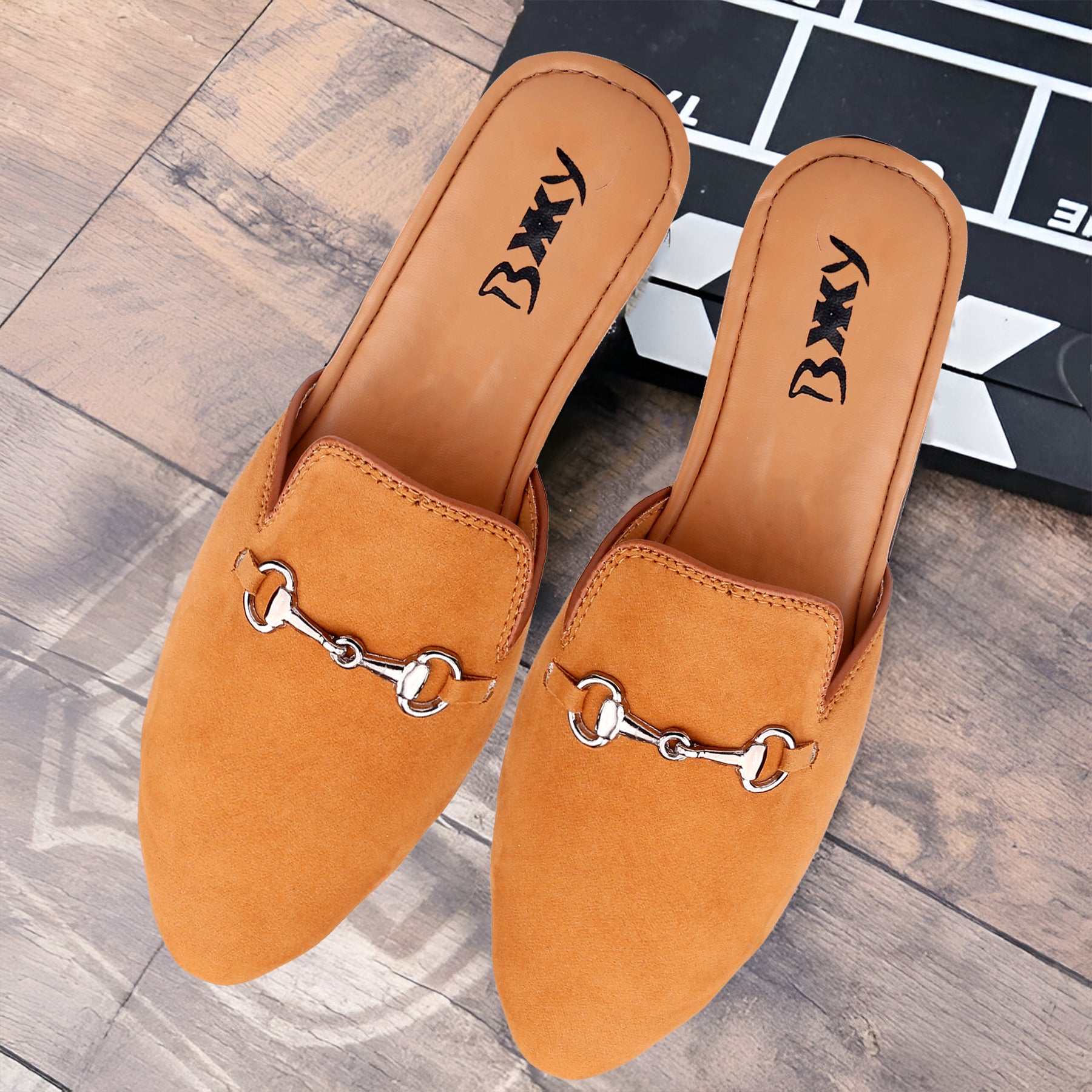 BAXXICO Mens Suede Material Latest Stylish Slip-on Mules