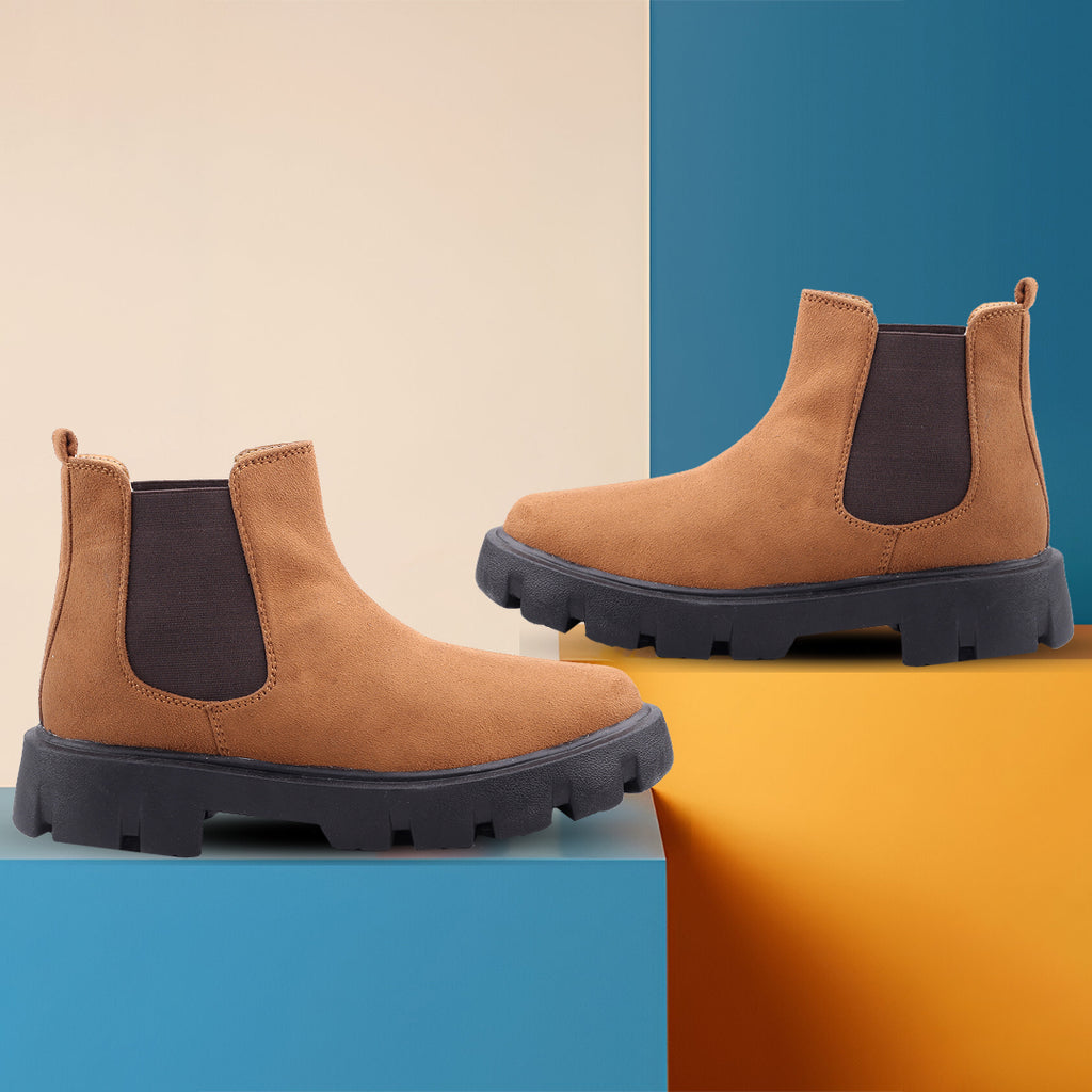 Baxxico Vegan Suede Ultra Comfortable Slip-on Boots for Men