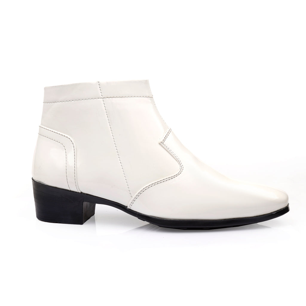 Mens Premium Gloss Chelsea Boots 2 inch Built in Elevator Lift