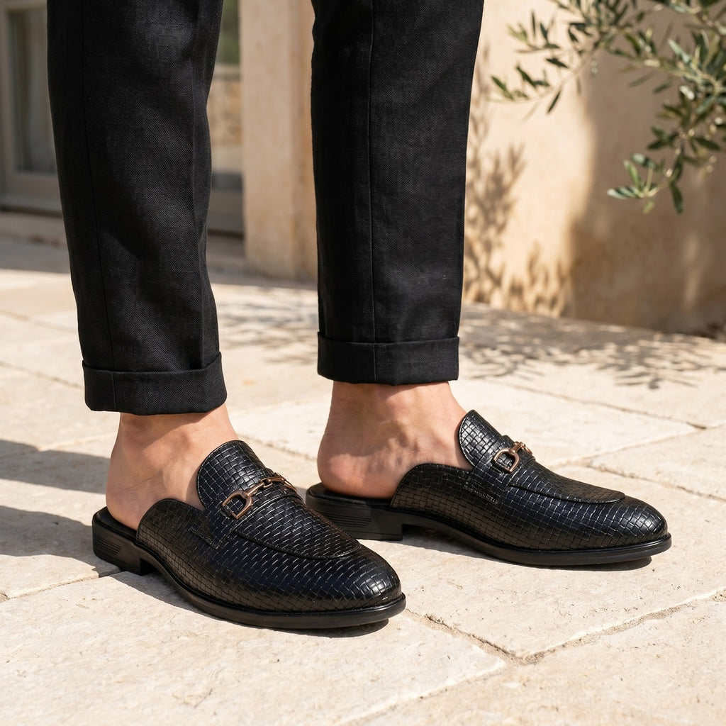BAXXICO Premium Faux Leather Slip On Mule Loafers for Men