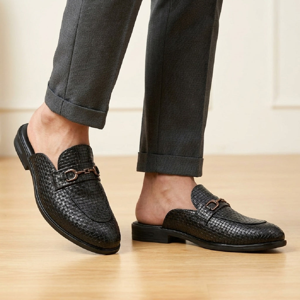 BAXXICO Premium Faux Leather Slip On Mule Loafers for Men