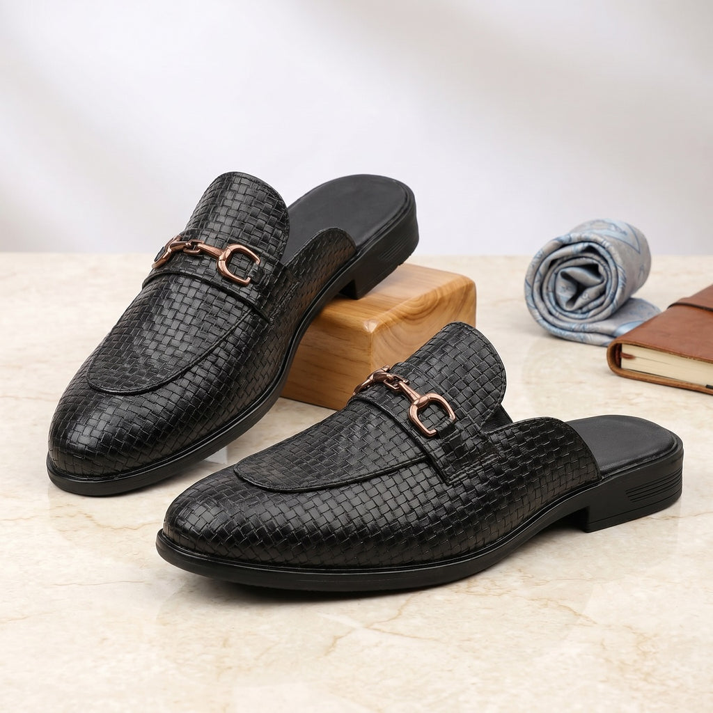 BAXXICO Premium Faux Leather Slip On Mule Loafers for Men