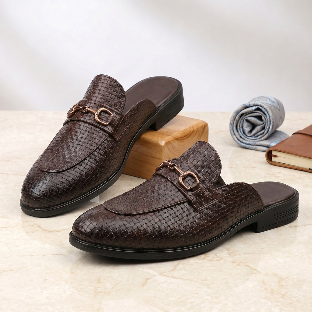 BAXXICO Premium Faux Leather Slip On Mule Loafers for Men