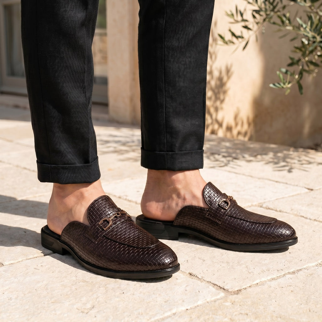 BAXXICO Premium Faux Leather Slip On Mule Loafers for Men