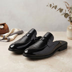 BAXXICO Luxury Patent Slip On Mule for Men
