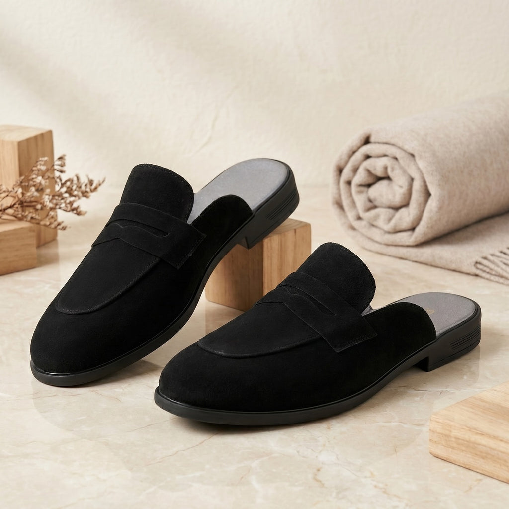 BAXXICO Mens Premium Penny Mule Loafers  Stylish Slip On Shoes