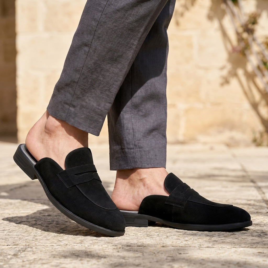 BAXXICO Mens Premium Penny Mule Loafers  Stylish Slip On Shoes