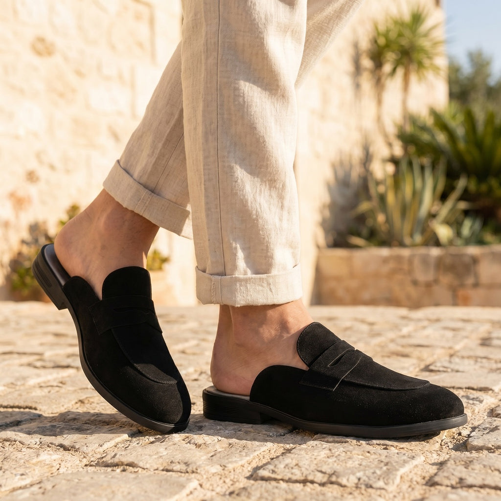 BAXXICO Mens Premium Penny Mule Loafers  Stylish Slip On Shoes