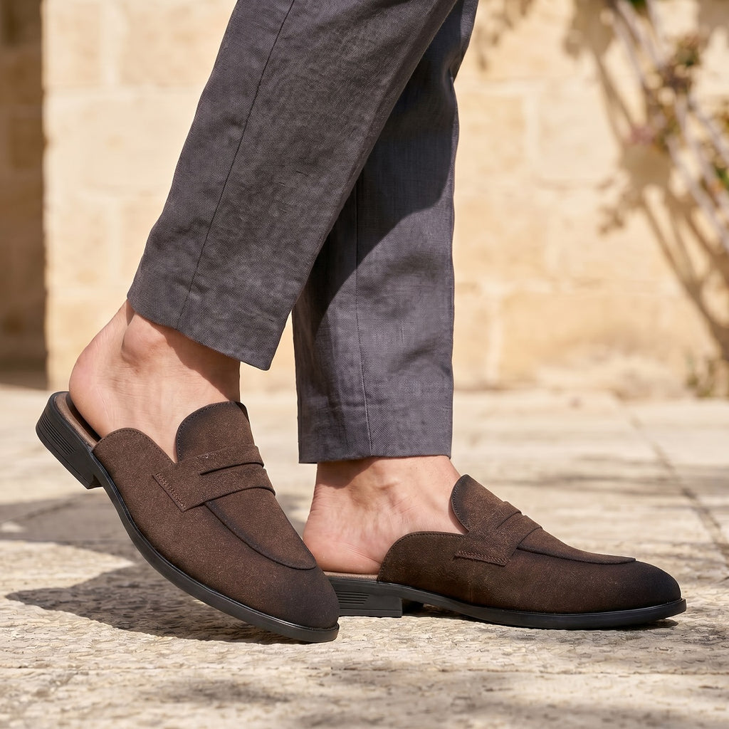 BAXXICO Mens Premium Penny Mule Loafers  Stylish Slip On Shoes