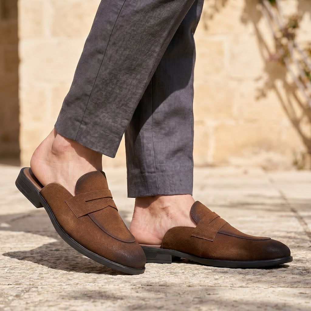 BAXXICO Mens Premium Penny Mule Loafers  Stylish Slip On Shoes