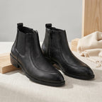 BAXXICO Men Faux Leather Chelsea Boots with Side Zipper and TPR Sole