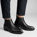 BAXXICO Men Faux Leather Chelsea Boots with Side Zipper and TPR Sole