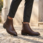 BAXXICO Men Faux Leather Chelsea Boots with Side Zipper and TPR Sole