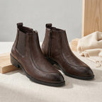 BAXXICO Men Faux Leather Chelsea Boots with Side Zipper and TPR Sole