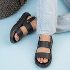 BAXXICO Mens Double Strap Platform Sandals Comfortable Casual Footwear