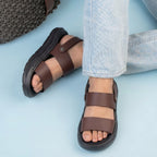 BAXXICO Mens Double Strap Platform Sandals Comfortable Casual Footwear