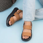 BAXXICO Mens Double Strap Platform Sandals Comfortable Casual Footwear