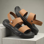 BAXXICO Mens Double Strap Platform Sandals Comfortable Casual Footwear