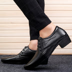 BAXXICO Mens Faux Upper Formal Derby Black Lace Up Shoes