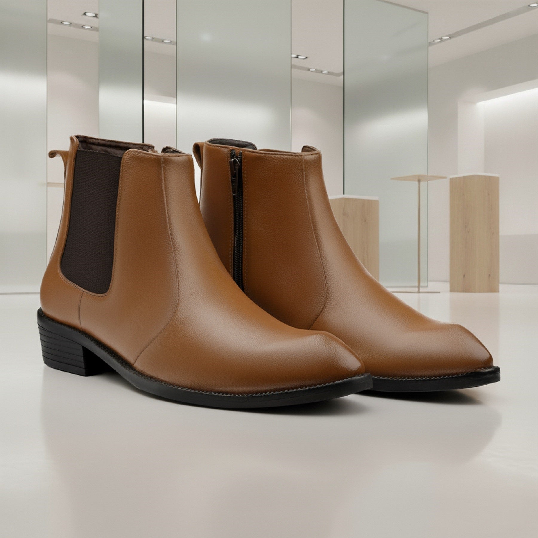 BAXXICO Mens Classic Elevator Boots Height Increase 2 Inches