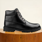 BAXXICO Faux Vegan Leather Chelsea Ankle Lace up Boots for Men