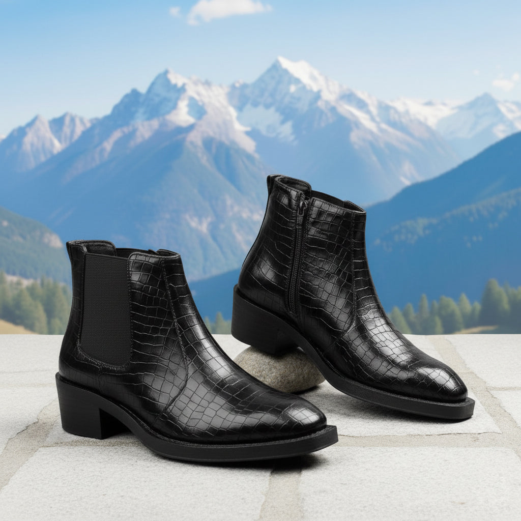 BAXXICO Mens 2 Inch Heel Height Boots Stylish Elevation with Comfort