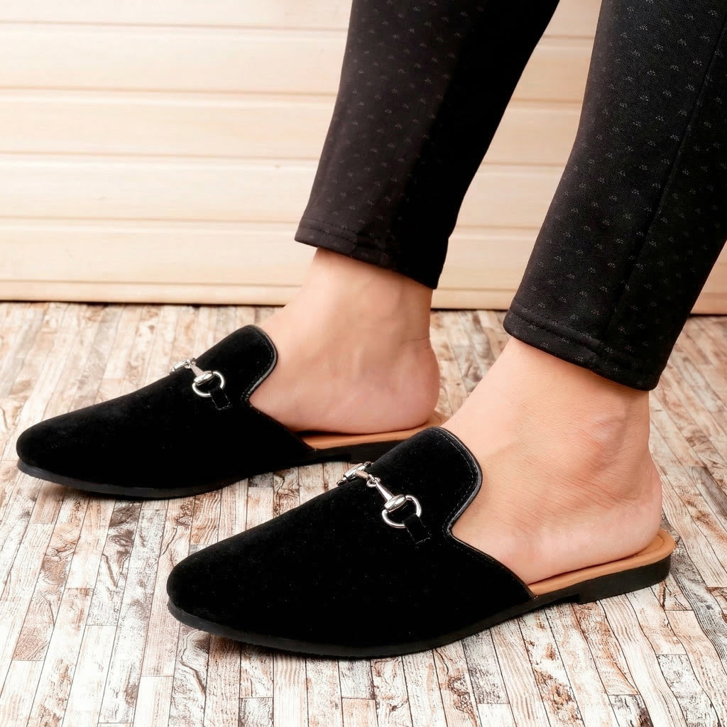 BAXXICO Mens Suede Material Latest Stylish Slip-on Mules