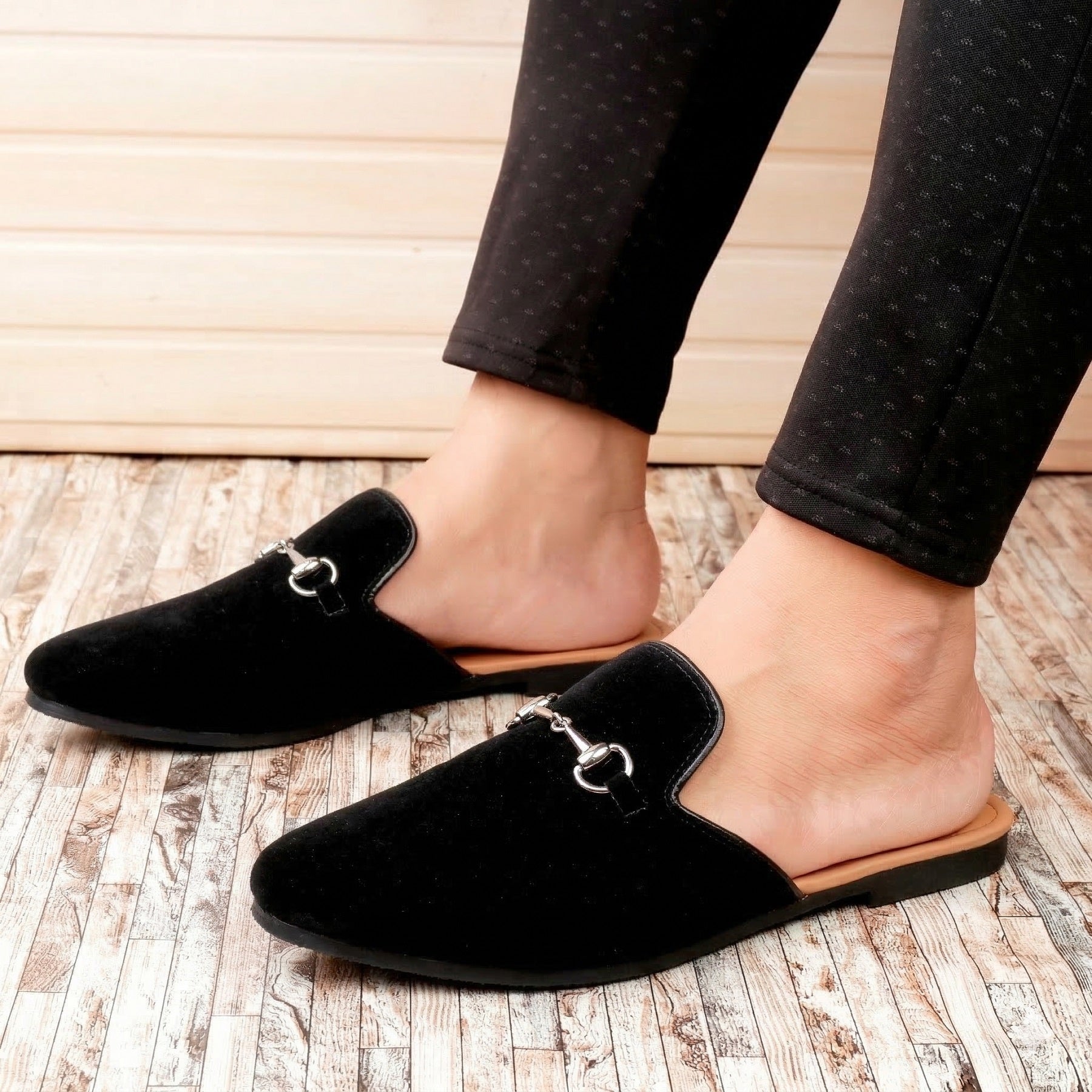 BAXXICO Mens Suede Material Latest Stylish Slip-on Mules