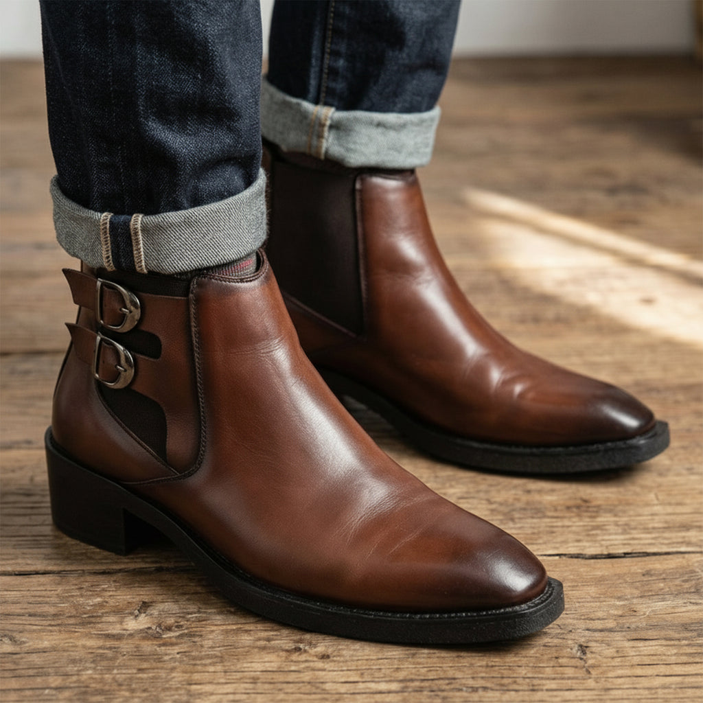 BAXXICO Mens Formal Chelsea Boots Extra Height Lift Comfortable Fashion Boots