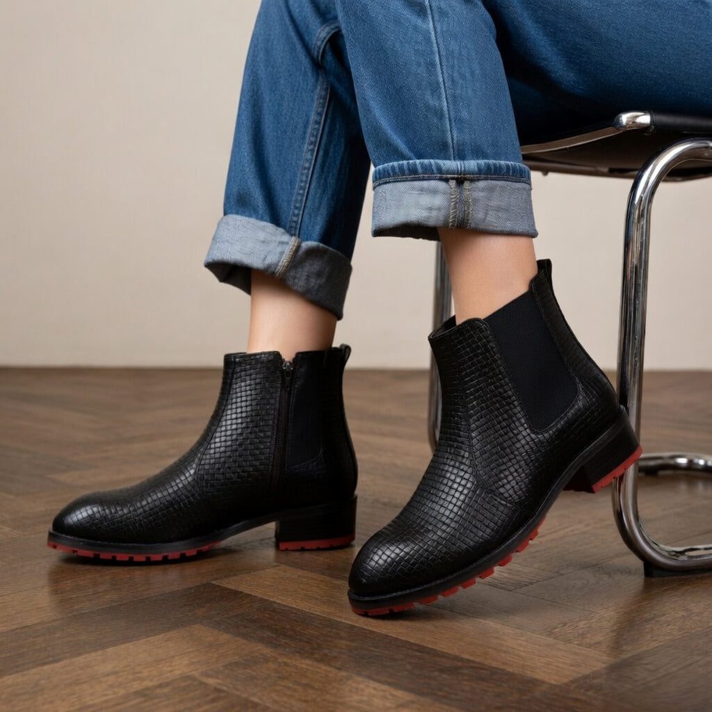 BAXXICO Stylish High Heel Boots with Premium Textured Designer Finish