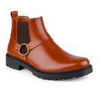 BAXXICO Faux Vegan Leather Ultra Stylish Comfortable Slip on Chelsea Boots for Men