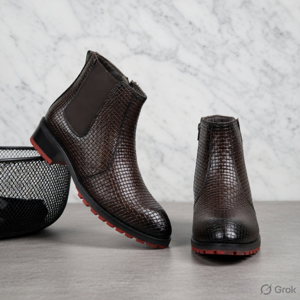 BAXXICO Stylish High Heel Boots with Premium Textured Designer Finish