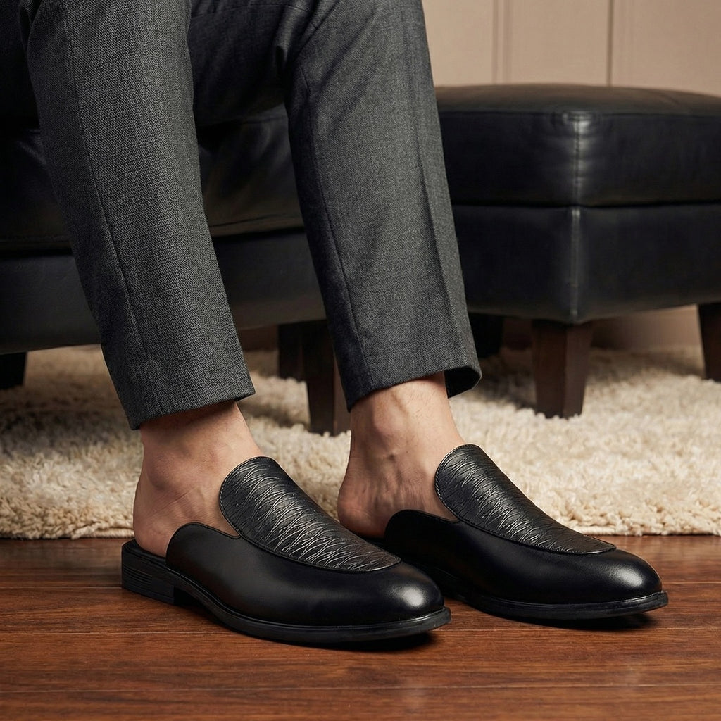 BAXXICO Luxury Slip On Mule Shoes for Smart Casual & Party Looks