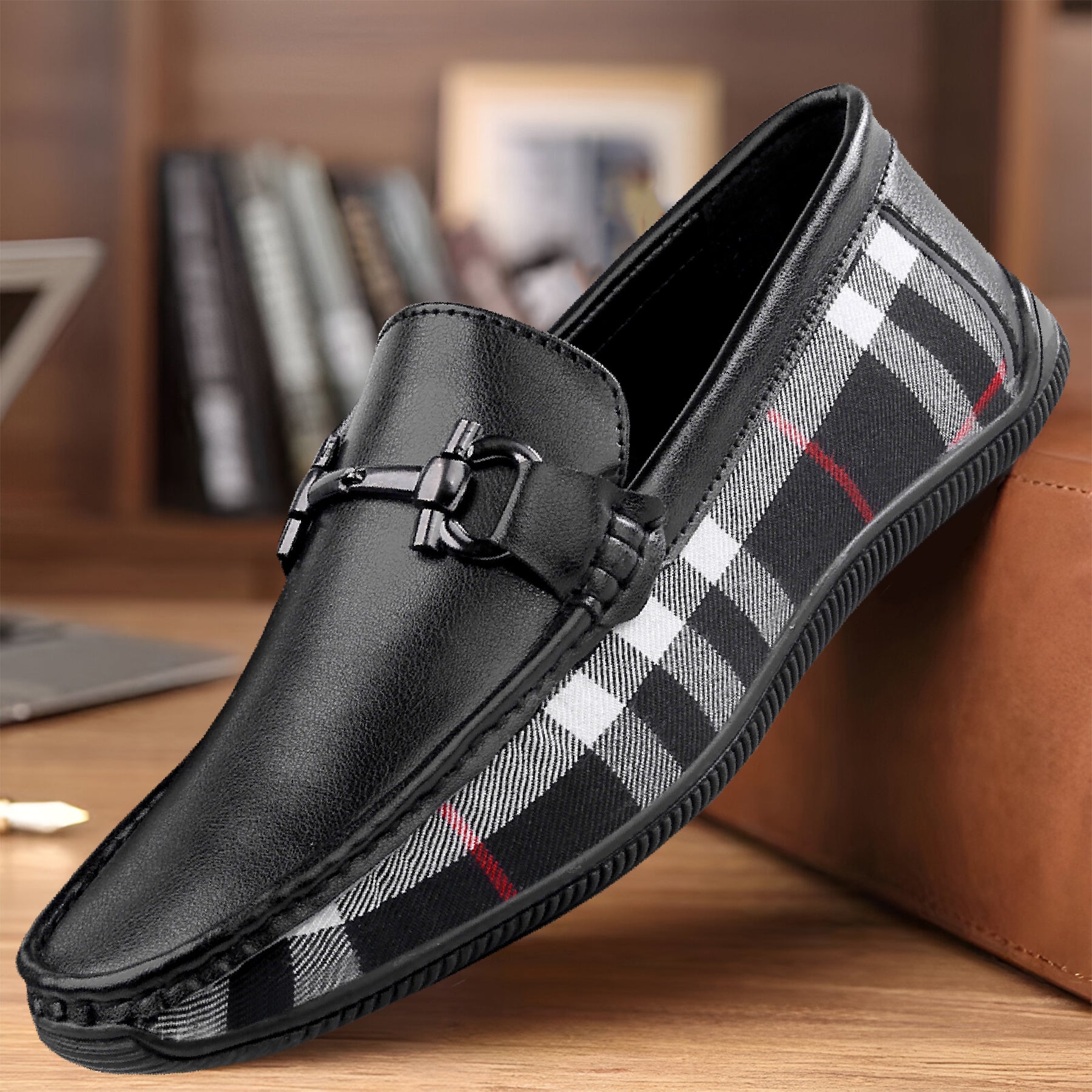 BAXXICO Stylish And Comfortable Checker Loafers for Men