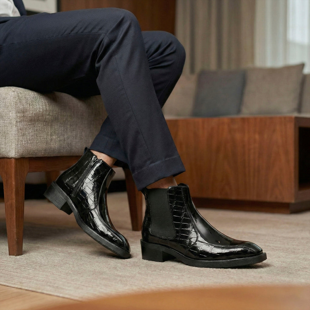 BAXXICO Mens Elevator Boots for Extra 2 Inches Height
