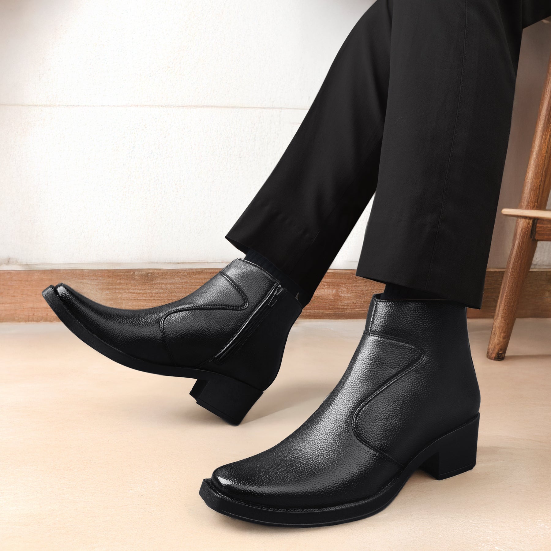 BAXXICO Mens 2 Inch Heel Height Increasing Boots